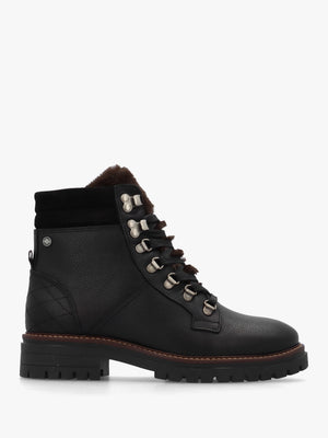 Bamburgh Black Leather Hiker Boots