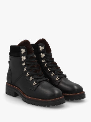 Bamburgh Black Leather Hiker Boots