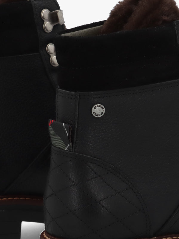 Bamburgh Black Leather Hiker Boots