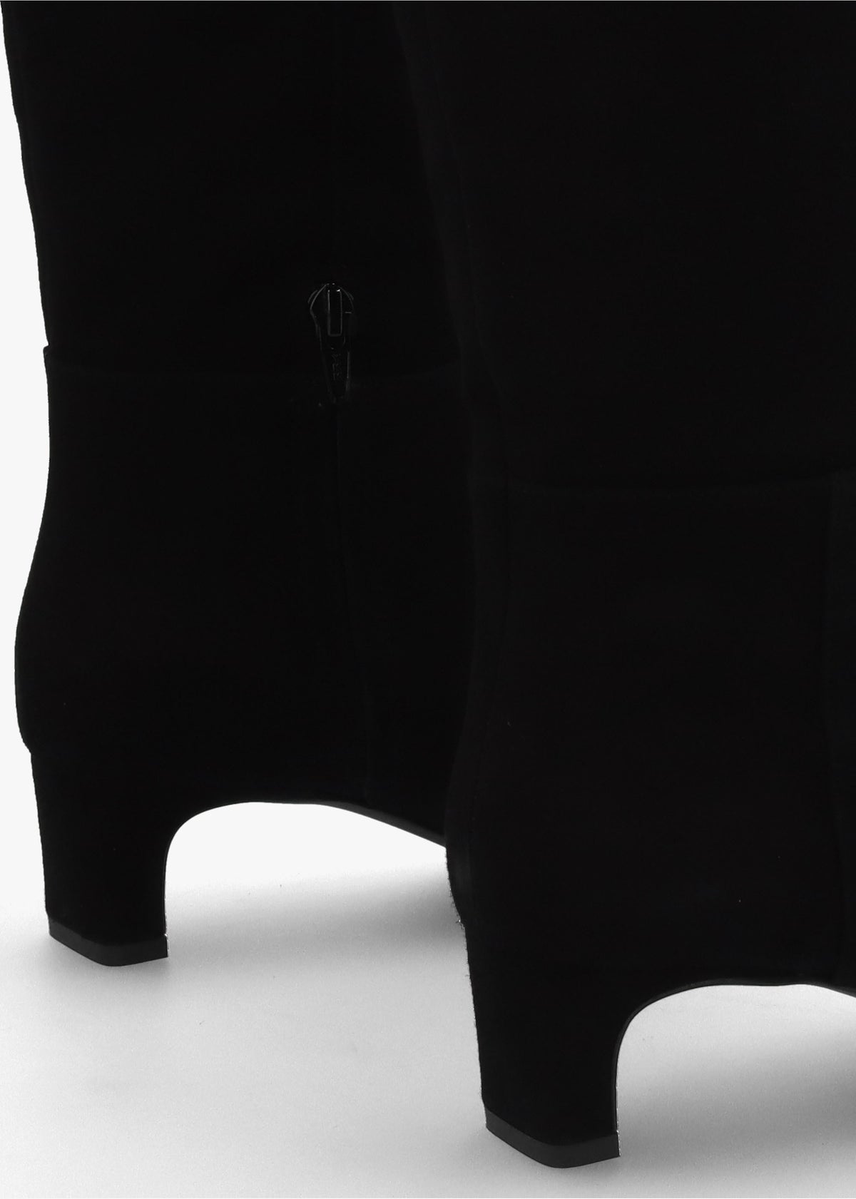 Sedda Black Suede Low Heel Knee Boots