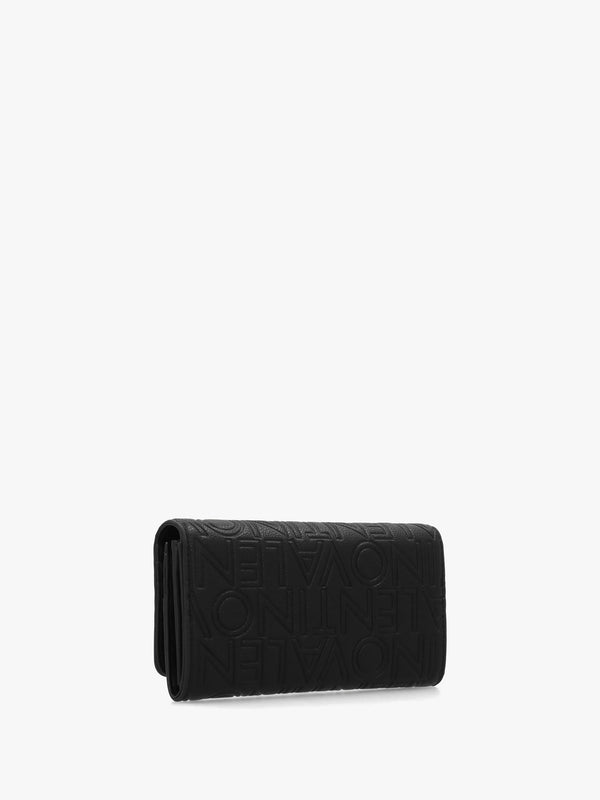 Pansy Debossed Logo Nero Wallet