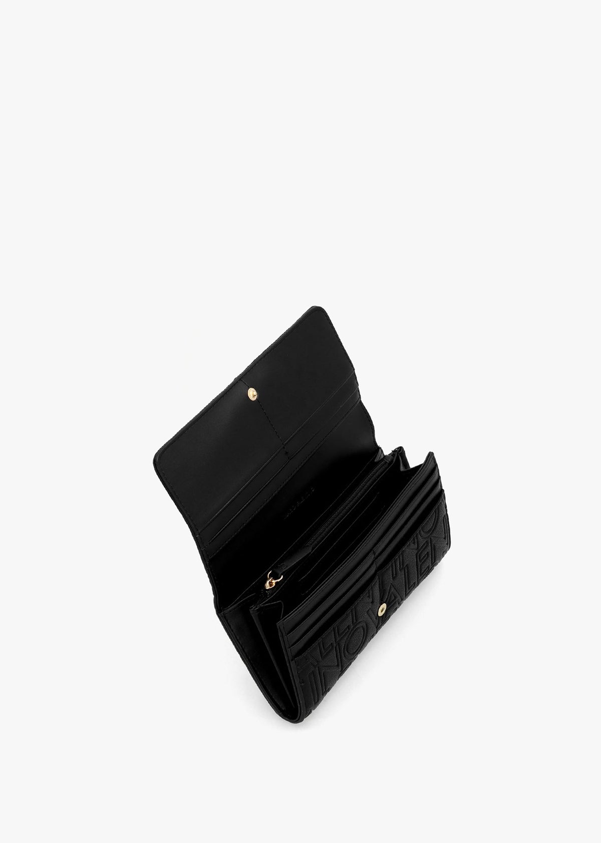 Pansy Debossed Logo Nero Wallet