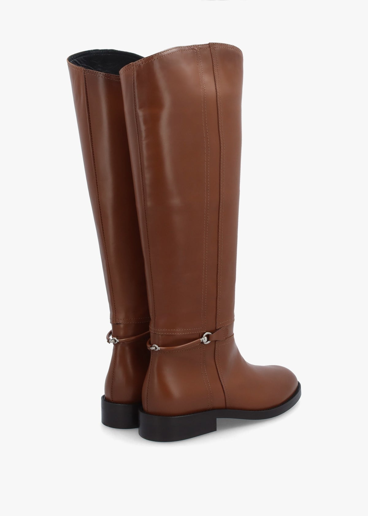 Neve Tan Leather Ankle Strap Riding Boots