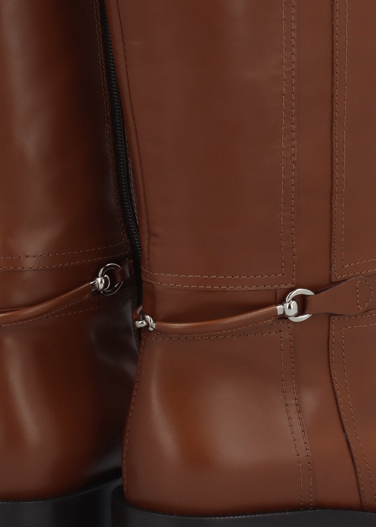 Neve Tan Leather Ankle Strap Riding Boots
