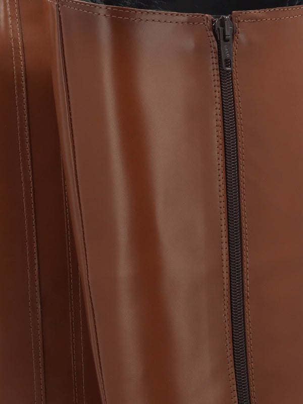 Neve Tan Leather Ankle Strap Riding Boots