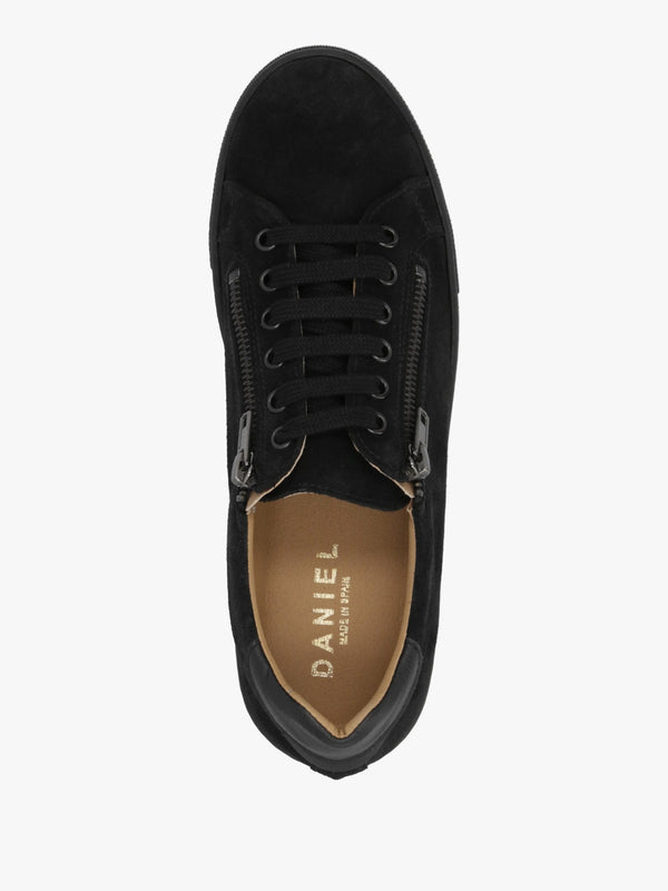 Tippy Black Suede Flatform Trainers
