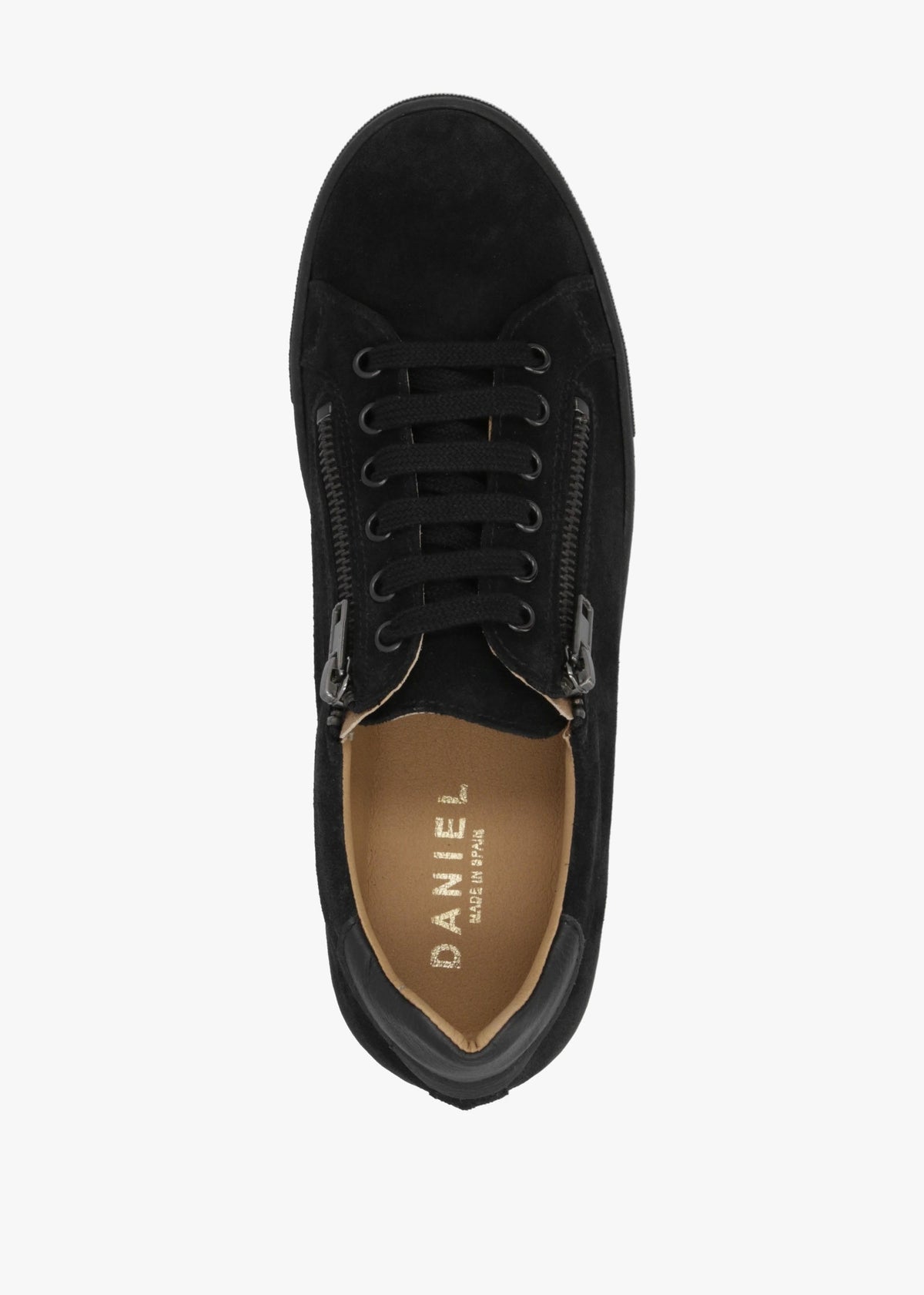 Tippy Black Suede Flatform Trainers