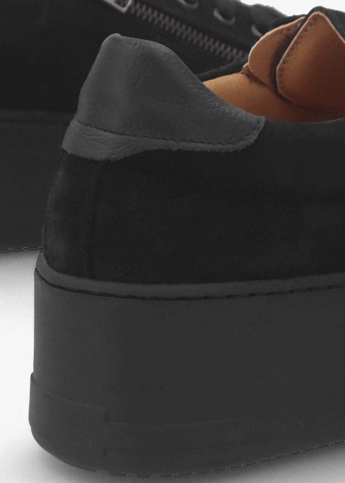 Tippy Black Suede Flatform Trainers