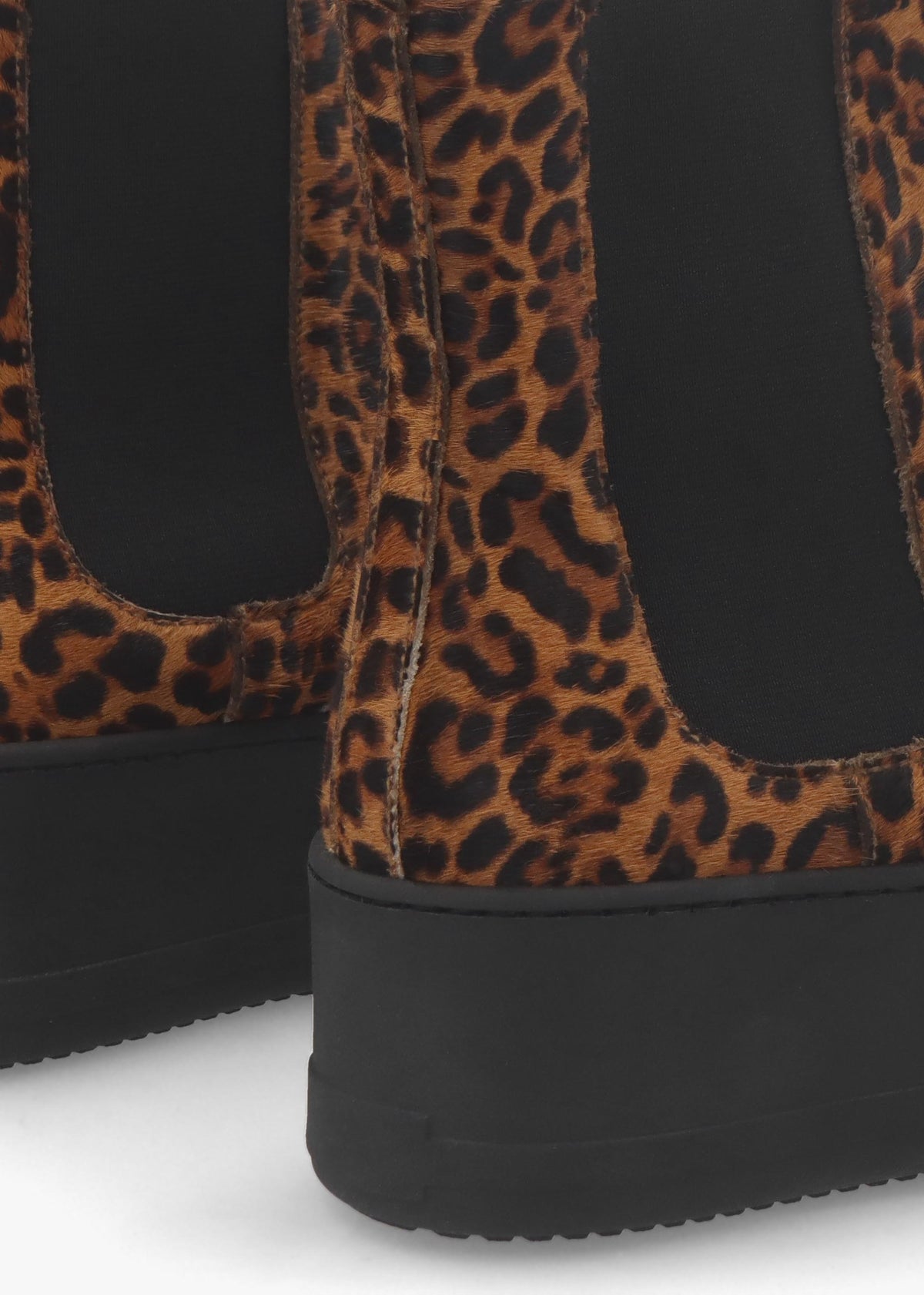Tred Leopard Pony Hair Flatform Chelsea Boots