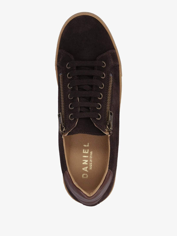 Tippy Brown Suede Flatform Trainers