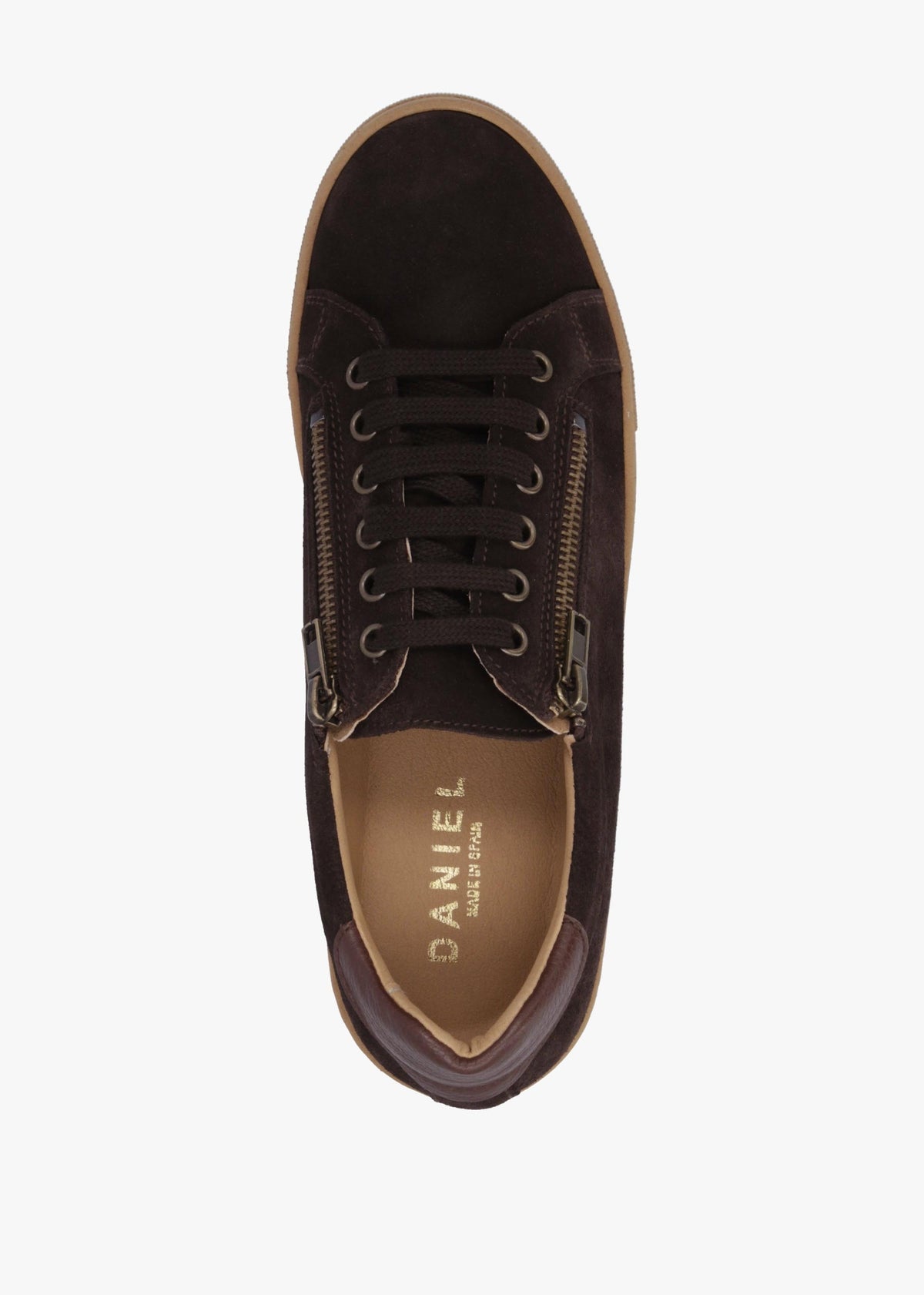 Tippy Brown Suede Flatform Trainers