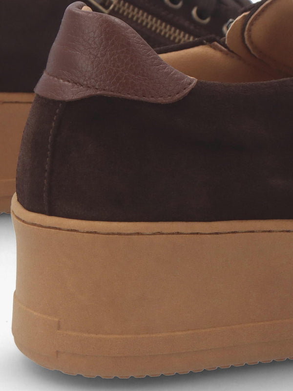Tippy Brown Suede Flatform Trainers