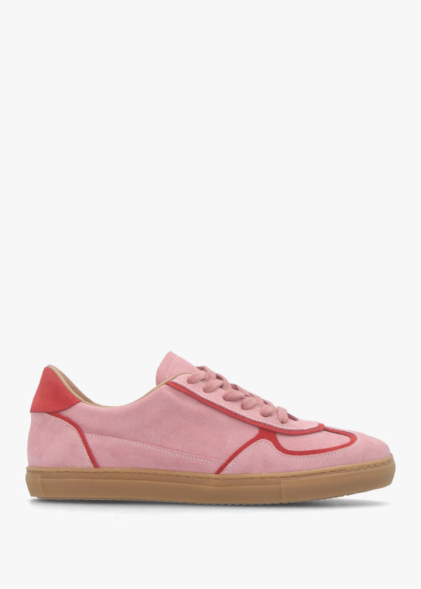 Tahlia Pink Suede Low Profile Trainers