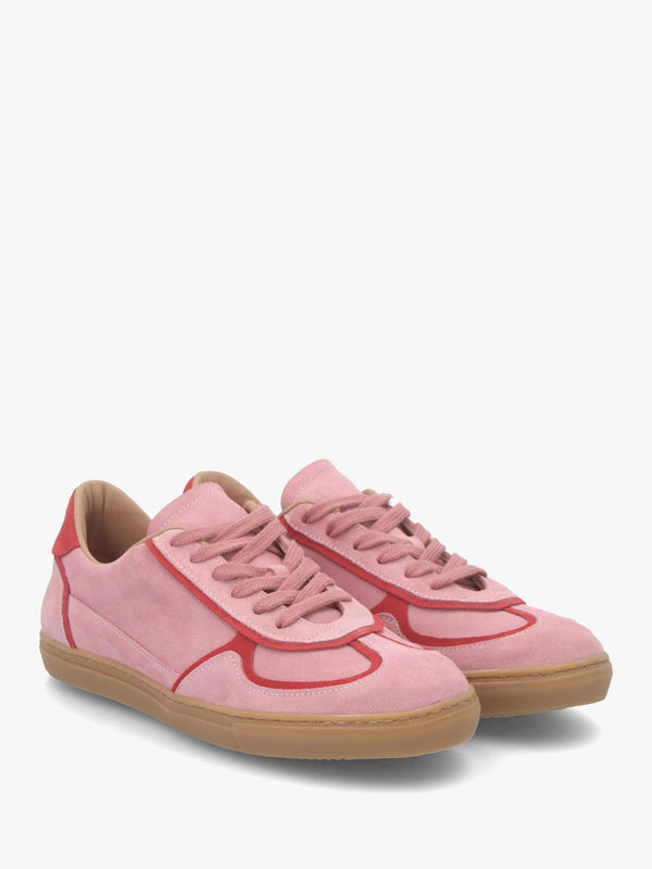Tahlia Pink Suede Low Profile Trainers