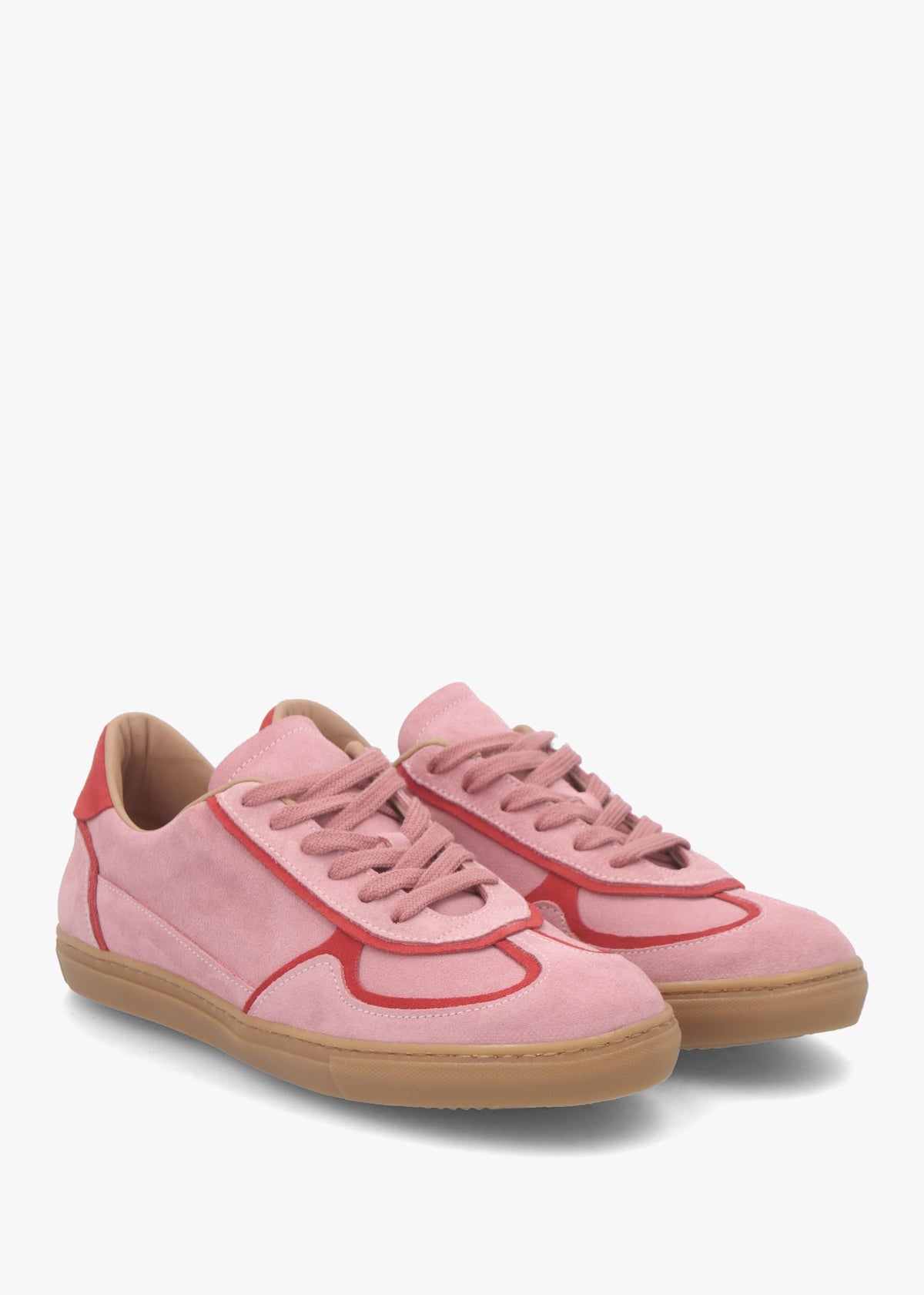 Tahlia Pink Suede Low Profile Trainers