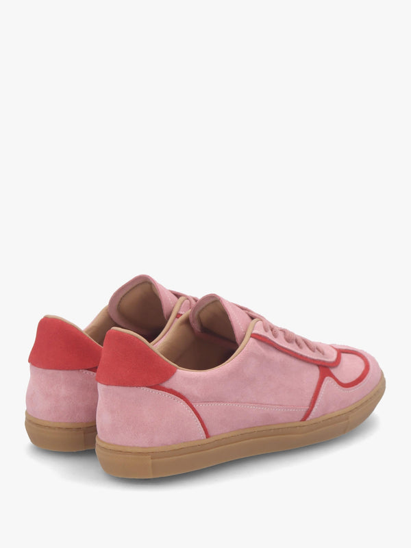 Tahlia Pink Suede Low Profile Trainers