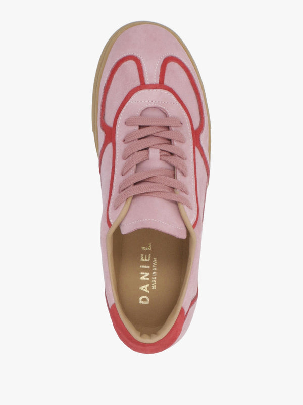 Tahlia Pink Suede Low Profile Trainers