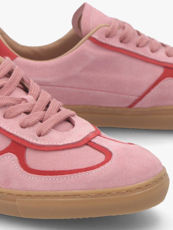 Tahlia Pink Suede Low Profile Trainers