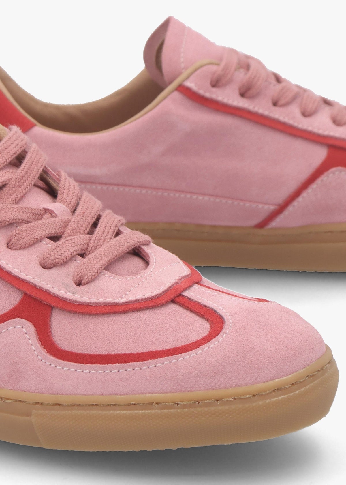 Tahlia Pink Suede Low Profile Trainers