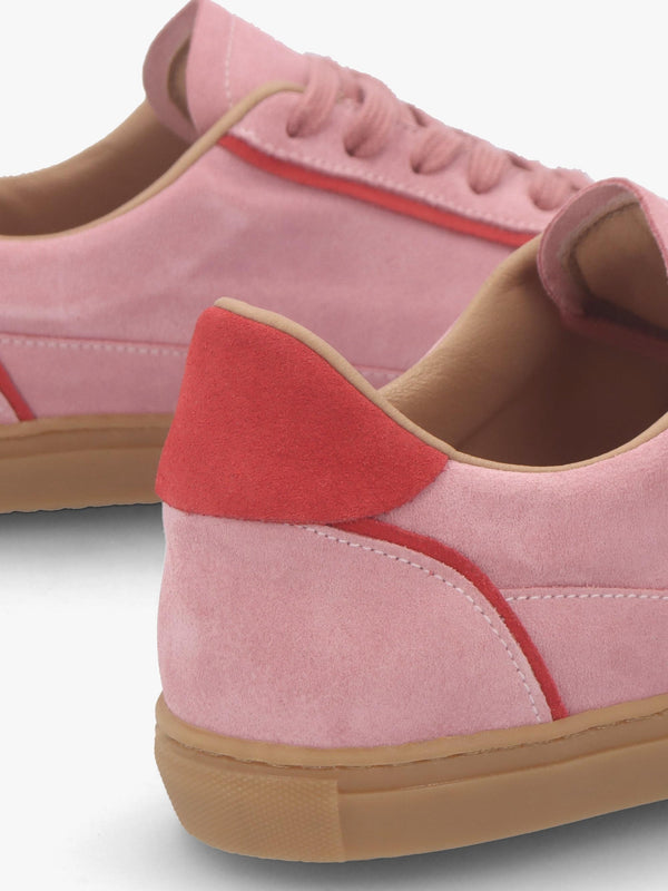 Tahlia Pink Suede Low Profile Trainers