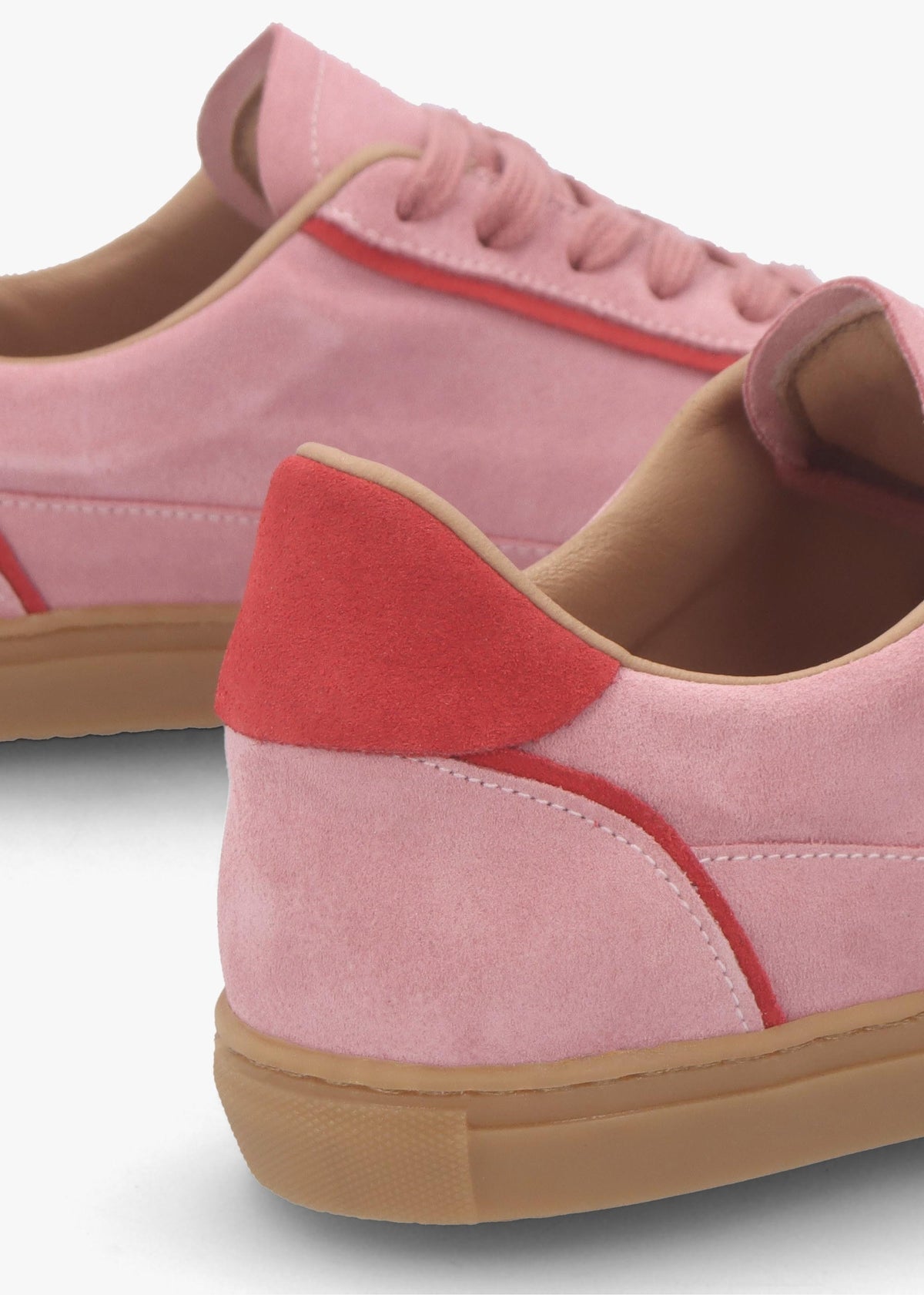 Tahlia Pink Suede Low Profile Trainers