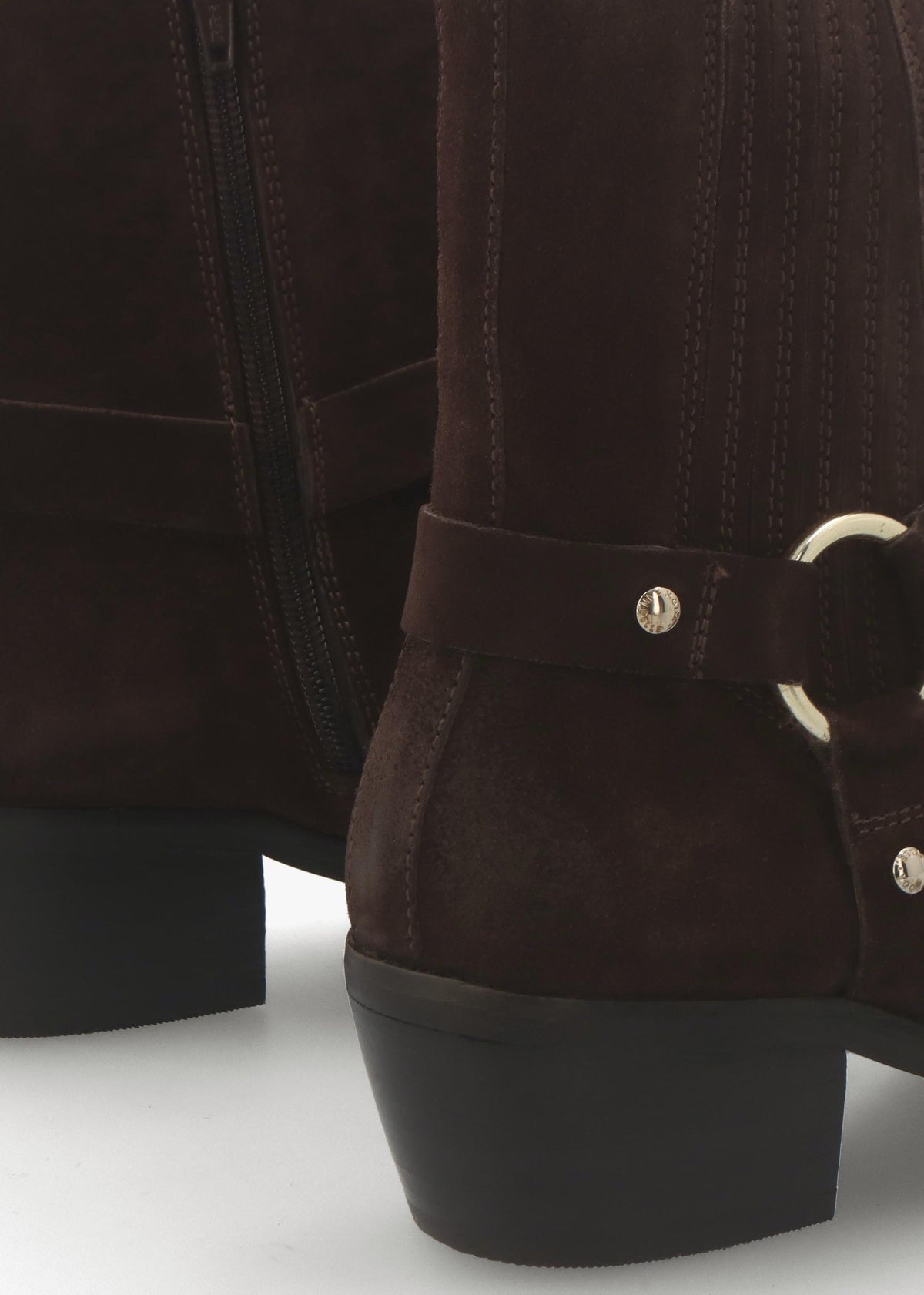 Pailia Brown Suede Western Ankle Boots