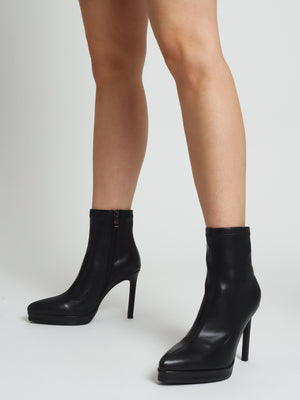 Ranny Black Vegan Platform High Heel Ankle Boots