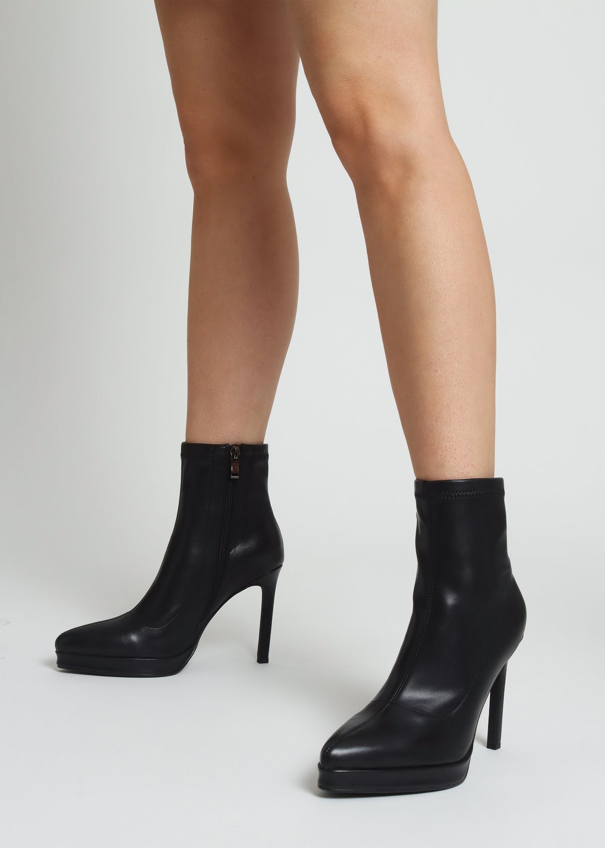 Ranny Black Vegan Platform High Heel Ankle Boots