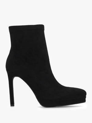 Ranny Black Suedette Platform High Heel Ankle Boots