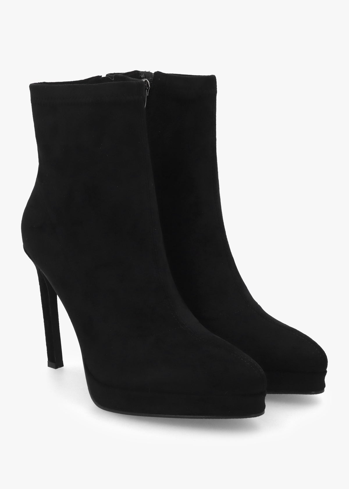Ranny Black Suedette Platform High Heel Ankle Boots