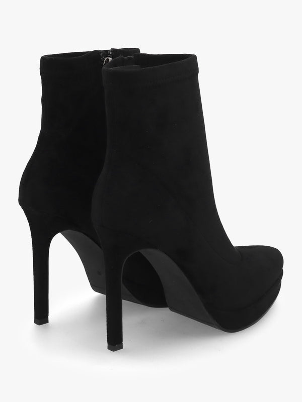 Ranny Black Suedette Platform High Heel Ankle Boots