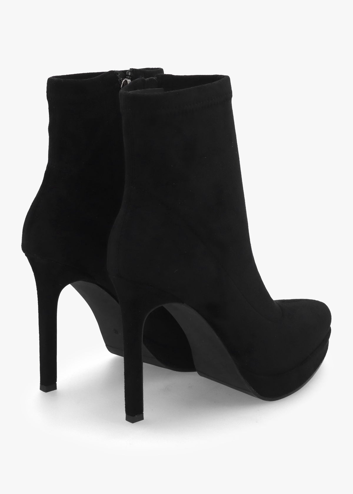 Ranny Black Suedette Platform High Heel Ankle Boots
