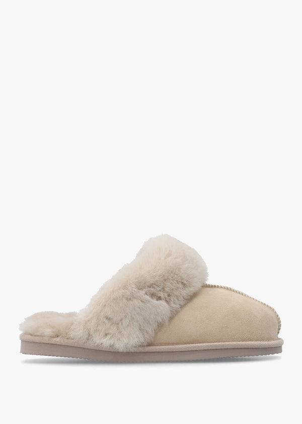 Shut Taupe Sheepskin Twinface Slippers