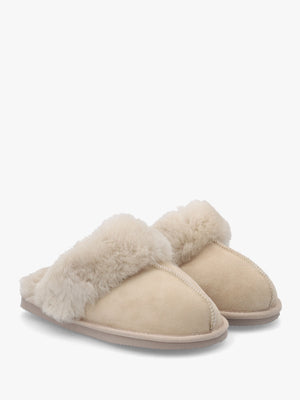 Shut Taupe Sheepskin Twinface Slippers