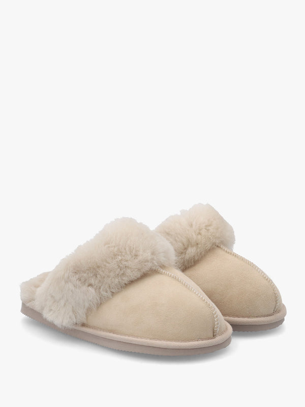Shut Taupe Sheepskin Twinface Slippers