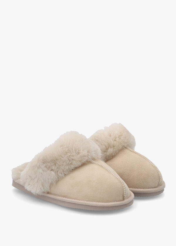 Shut Taupe Sheepskin Twinface Slippers
