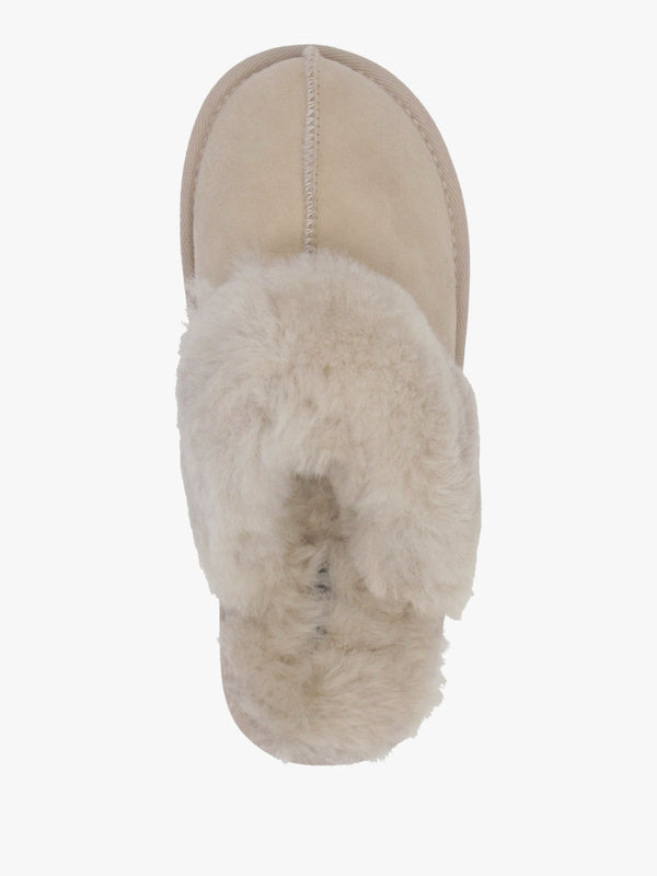 Shut Taupe Sheepskin Twinface Slippers