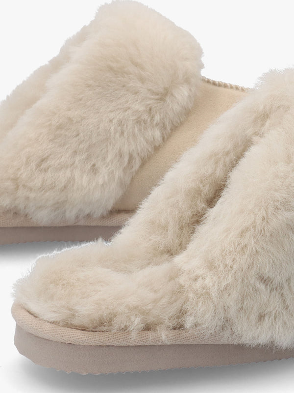 Shut Taupe Sheepskin Twinface Slippers