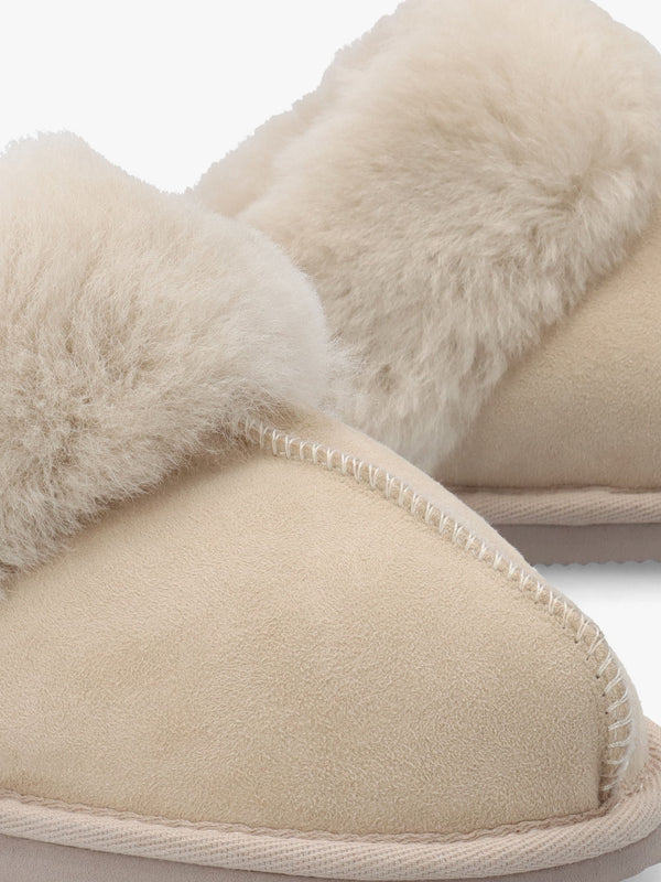Shut Taupe Sheepskin Twinface Slippers