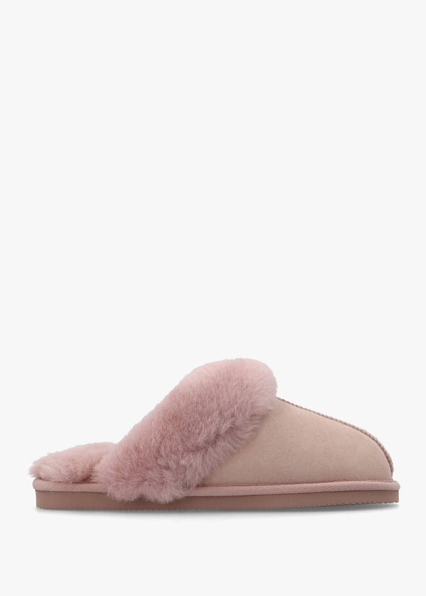 Shut Pink Sheepskin Twinface Slippers