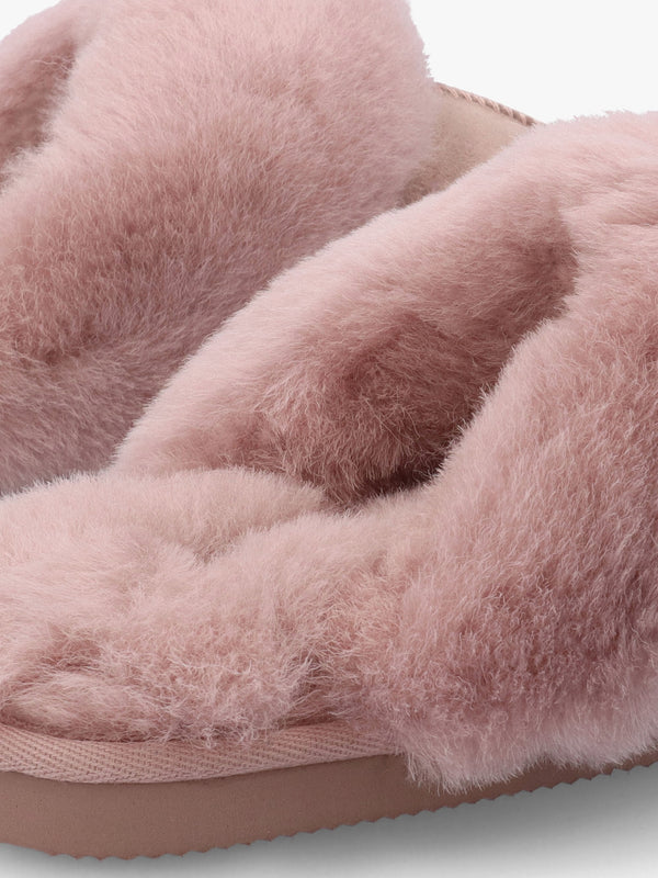 Shut Pink Sheepskin Twinface Slippers
