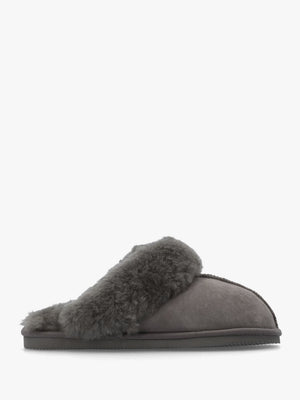 Shut Grey Sheepskin Twinface Slippers
