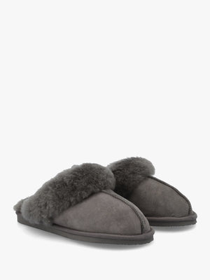 Shut Grey Sheepskin Twinface Slippers