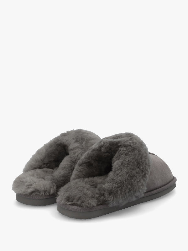 Shut Grey Sheepskin Twinface Slippers