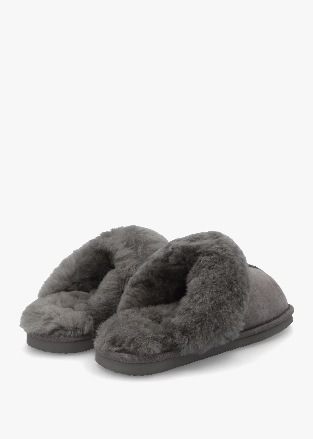 Shut Grey Sheepskin Twinface Slippers