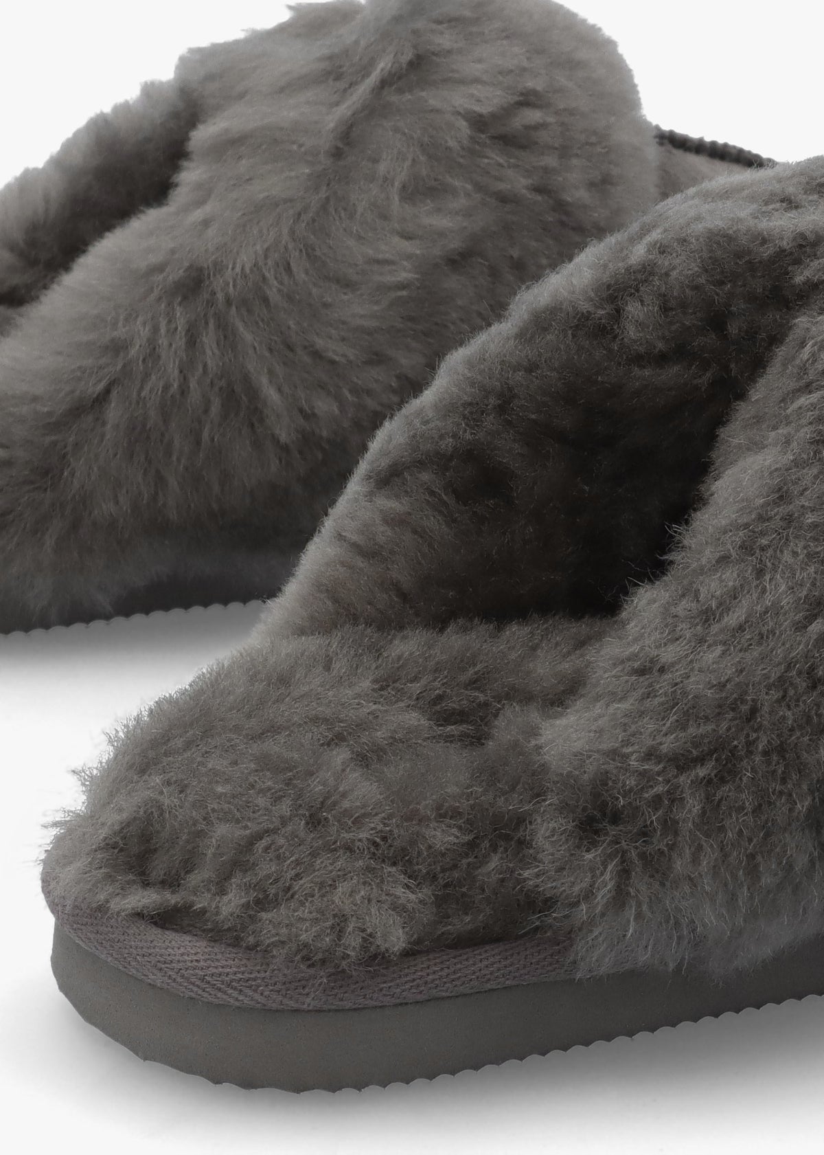 Shut Grey Sheepskin Twinface Slippers