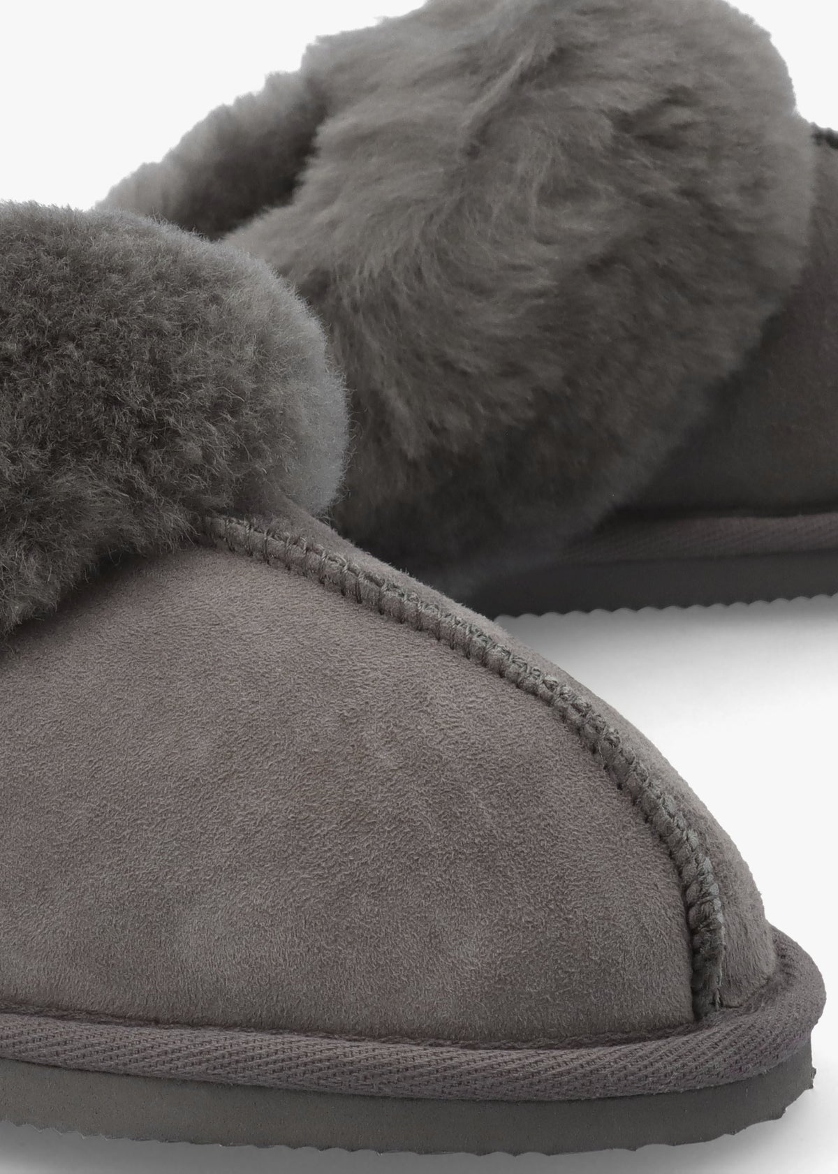 Shut Grey Sheepskin Twinface Slippers