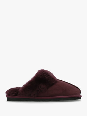 Shut Burgundy Sheepskin Twinface Slippers
