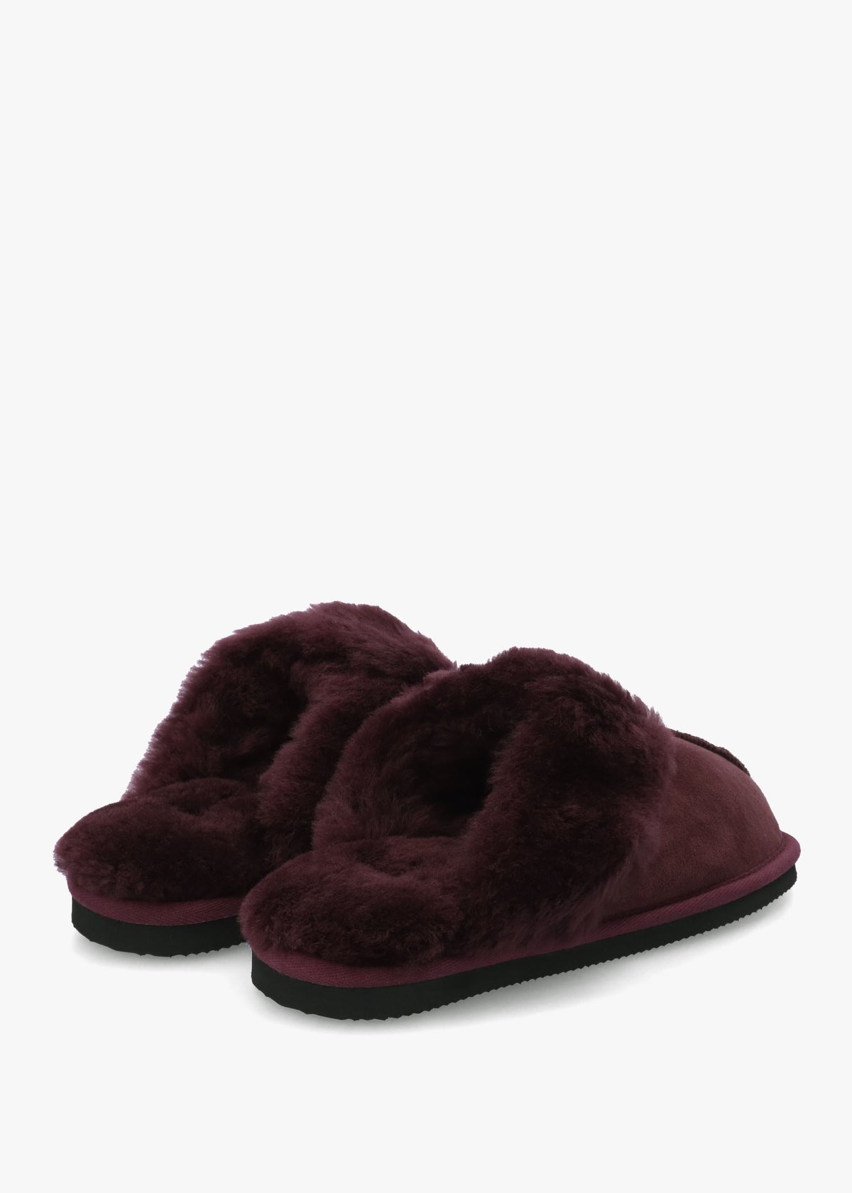 Shut Burgundy Sheepskin Twinface Slippers