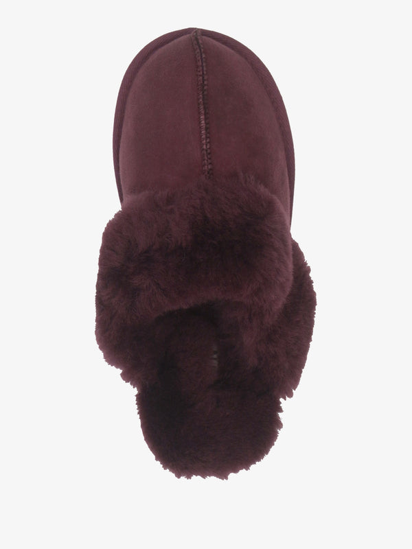 Shut Burgundy Sheepskin Twinface Slippers